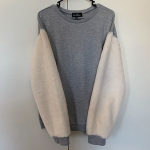 Sam Edelman/Faux Fur Sleeve Sweatshirt